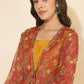 Janasya Women's Mustard Moss Solid Festive Crop Top Set | Swadesiicart