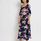 Blue Crepe Floral Printed Top with Matching Skirt - Shivani