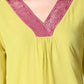 Myshka Women's Georgette Solid A-Line Kurta in Yellow Color - Swadesiicart