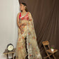 Vamsee Yashodha White Organza Saree - Swadesiicart