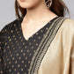 Ahalyaa Women's Black Poly Silk Printed Kurta Pant With Dupatta | Swadesiicart