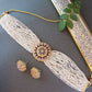 Gold-Polished Traditional CZ Crystal Studded Pearl Choker Necklace Jewellery Set for Women - Wahe Jewels - Swadesiicart