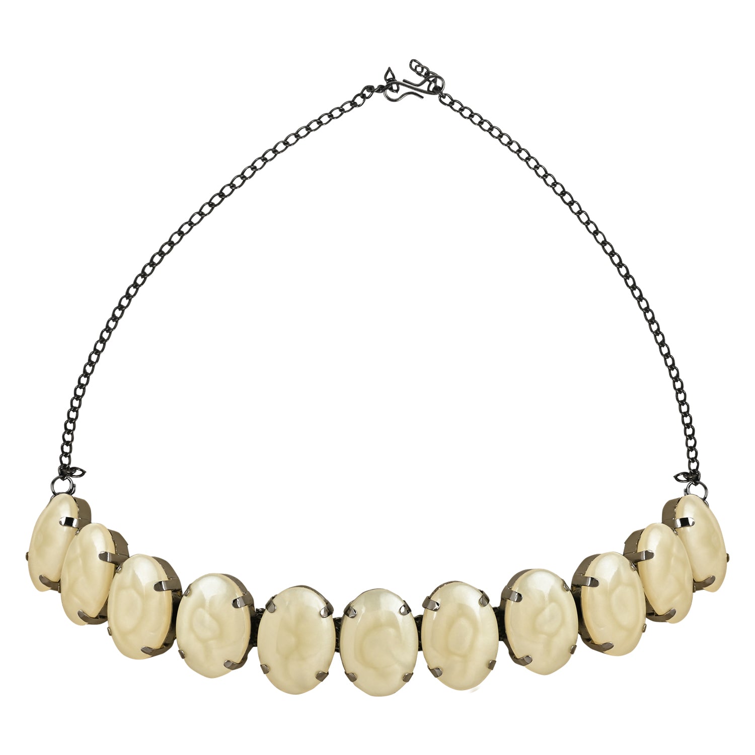 Glamorous Fashionable Eye-Catching Cream Beaded Choker and Earrings Set For Women/Girls - Wahe Jewels - Swadesiicart