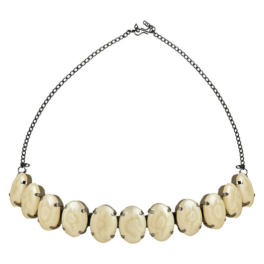 Glamorous Fashionable Eye-Catching Cream Beaded Choker and Earrings Set For Women/Girls - Wahe Jewels - Swadesiicart