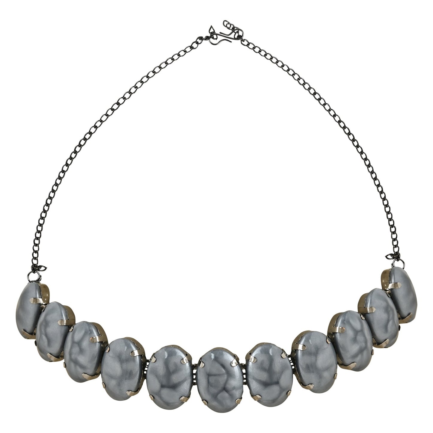 Glamorous Fashionable Eye-Catching Grey Beaded Choker and Earrings Set For Women/Girls - Wahe Jewels - Swadesiicart