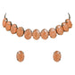 Glamorous Fashionable Eye-Catching Peach Beaded Choker and Earrings Set For Women/Girls - Wahe Jewels - Swadesiicart