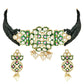 Gold-Polished Traditional Pearl Kundan Studded Meenakari Choker Necklace With Earring Set For Women/Girls - Wahe Jewels - Swadesiicart