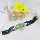 Gold-Polished Traditional Pearl Kundan Studded Meenakari Choker Necklace With Earring Set For Women/Girls - Wahe Jewels - Swadesiicart