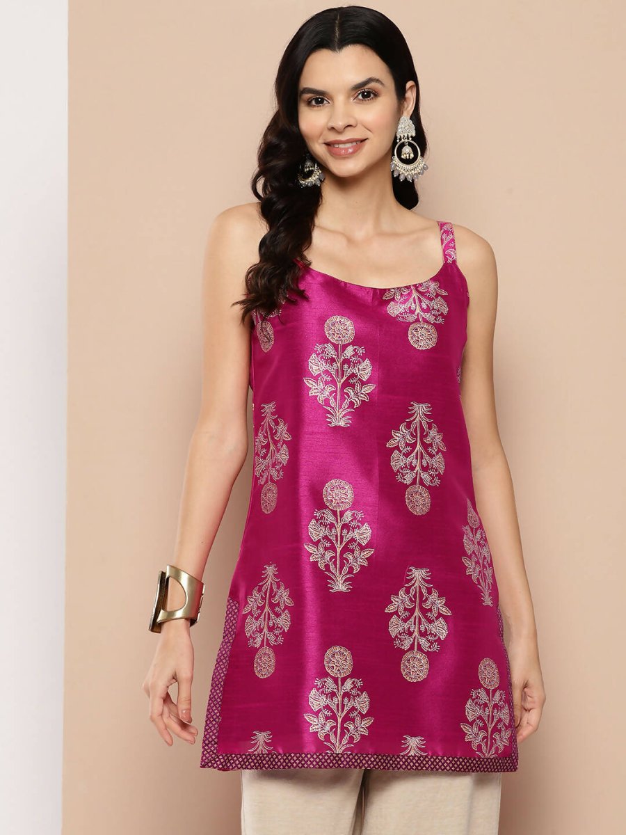 Ahalyaa Women's Traditional wear Tunic - Royal Pink | Swadesiicart