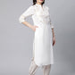 Ahalyaa Women Offwhite Pure Cotton Printed Kurta With Trousers | Swadesiicart