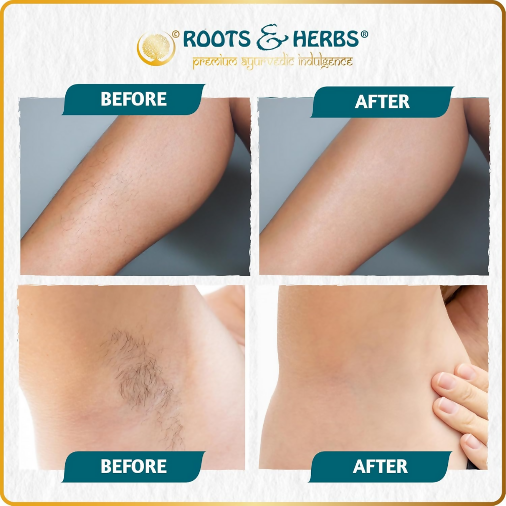Roots and Herbs Neem and Fennel Depilatory Ubtan for Hair Removal - Swadesiicart