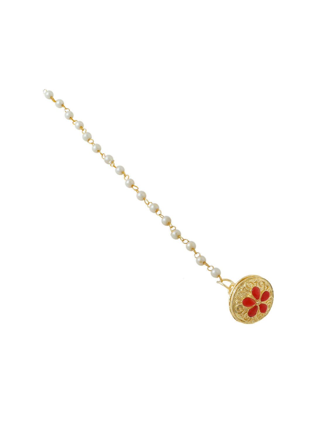 NVR Women's Trending Stylish Gold-Polished Maang Tikka | Swadesiicart