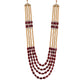 4 Layered Traditional Gold-Polished Dulha Moti Mala with Beads Maharaja Haar/Groom Necklace for Men - Wahe Jewels - Swadesiicart