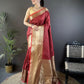 Joban Fashion Brick Red Small Butti Banarasi Silk Sarees | Swadesiicart