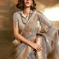 Grey Handwoven Tissue Fabric Festive & Party Style Saree - Emponline | Swadesiicart