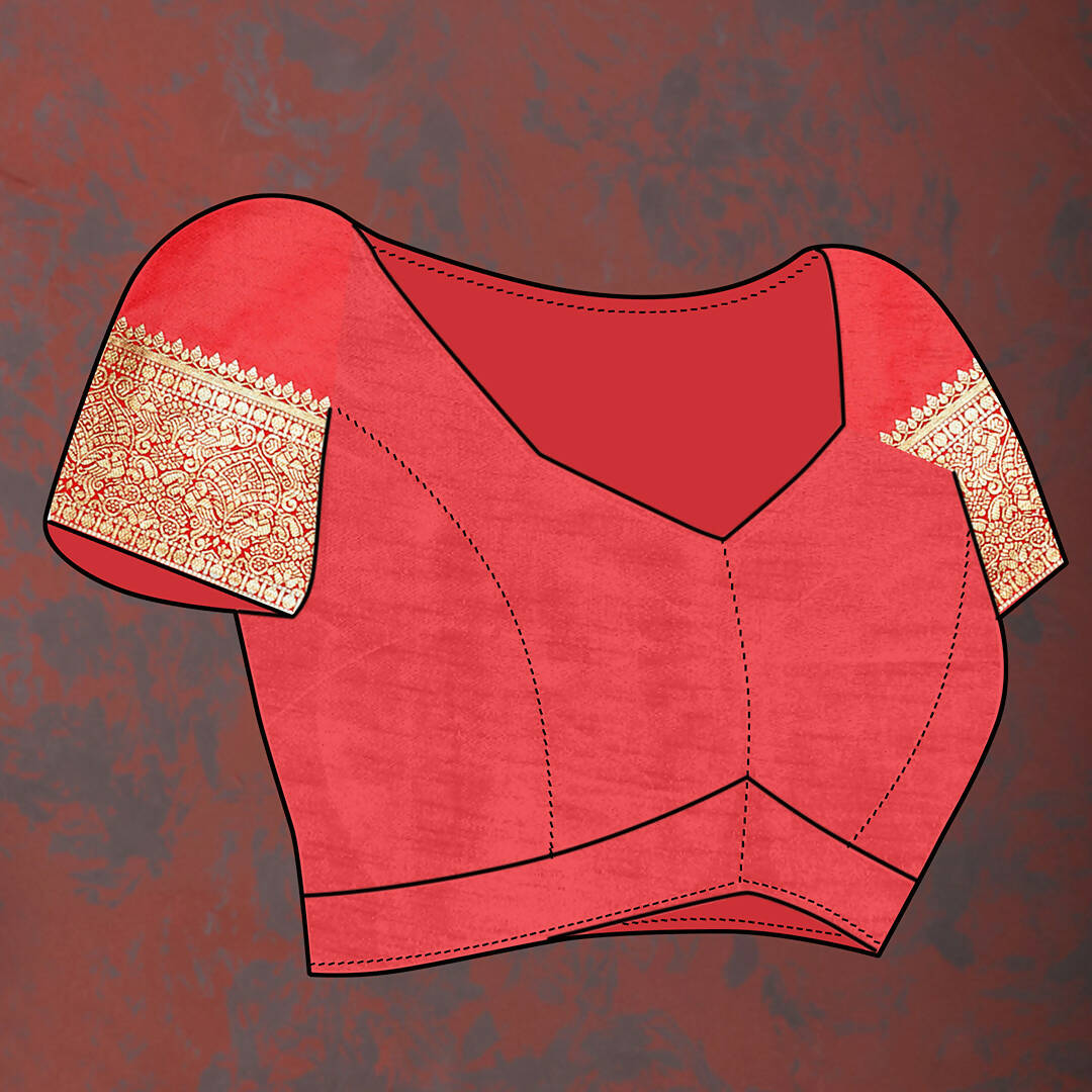 Lorenvalley Fashion Red Soft Silk Woven Design Gold Zari Weaving Saree - Swadesiicart