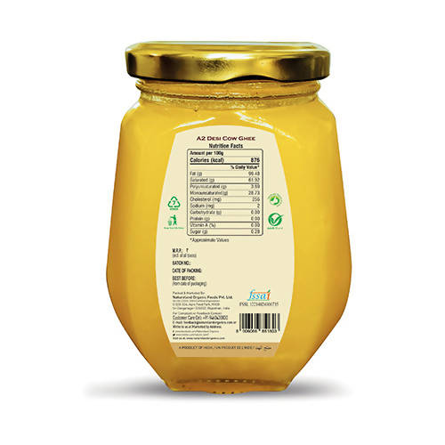 Nature Land Organics A2 Desi Cow Ghee | Certified Pure Cow Ghee | Nutritious Organic Desi Ghee - Swadesiicart