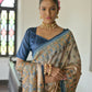 Vishnu Weaves Women's Blue Soft Tussar Silk Saree with Blouse - Swadesiicart