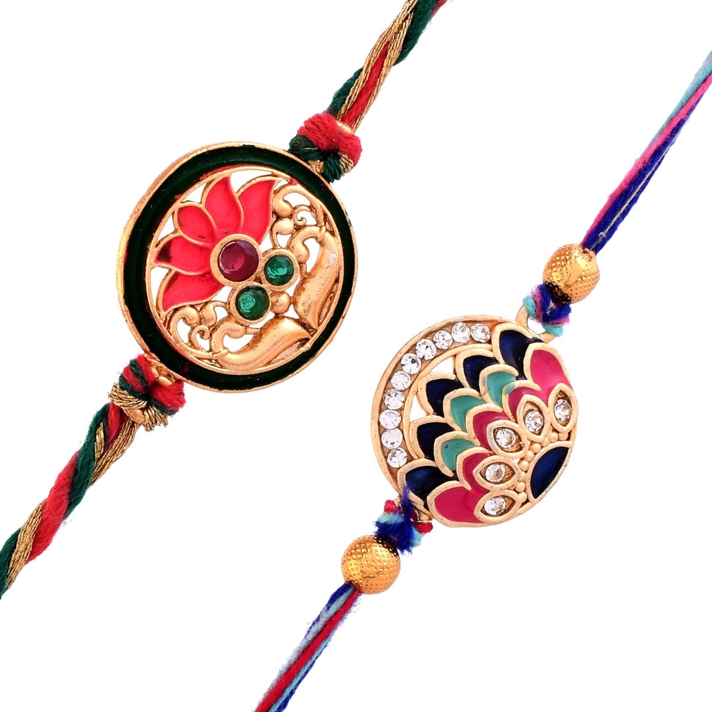 trueBrowns X Voylla Pack Of 2 Colourful And Embellished Men's Rakhis | Swadesiicart