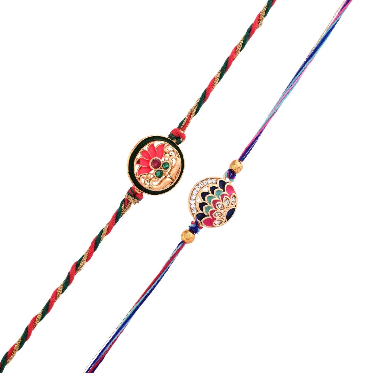 trueBrowns X Voylla Pack Of 2 Colourful And Embellished Men's Rakhis | Swadesiicart