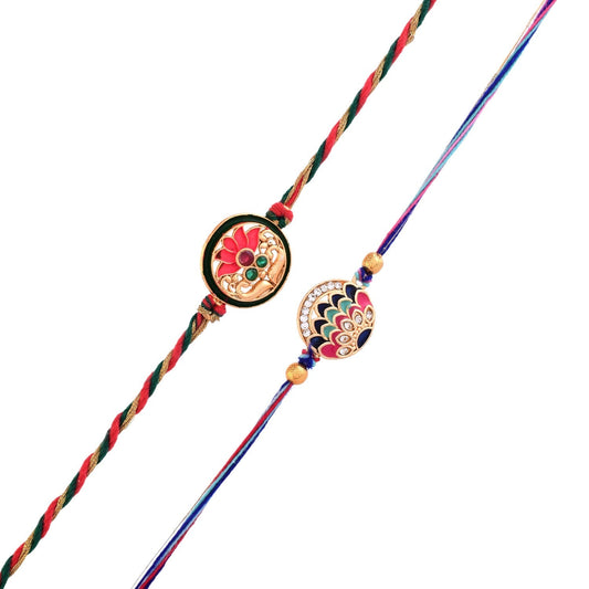 trueBrowns X Voylla Pack Of 2 Colourful And Embellished Men's Rakhis | Swadesiicart