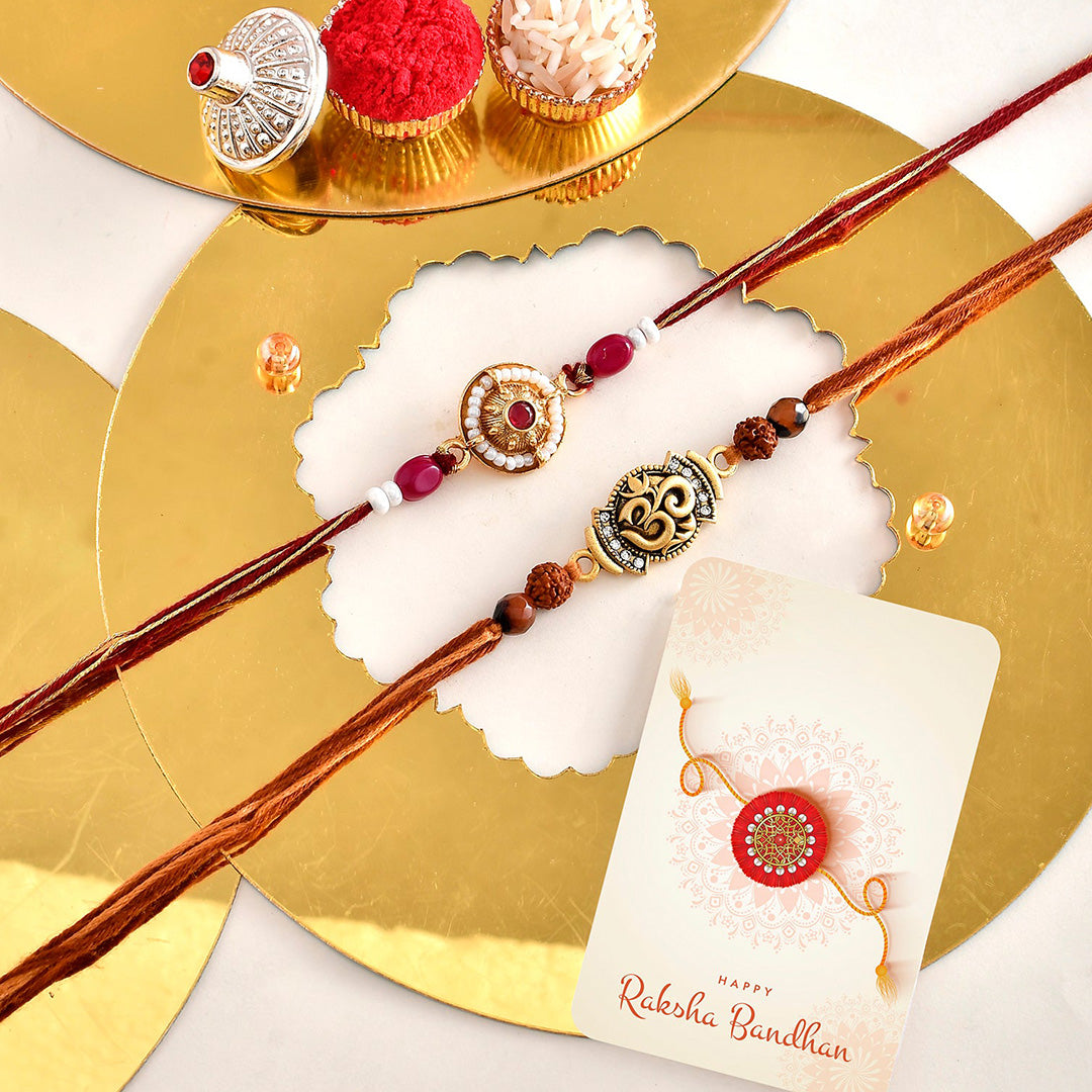 trueBrowns X Voylla Traditional And Divine Motifs Pack Of 2 Thread Rakhis | Swadesiicart