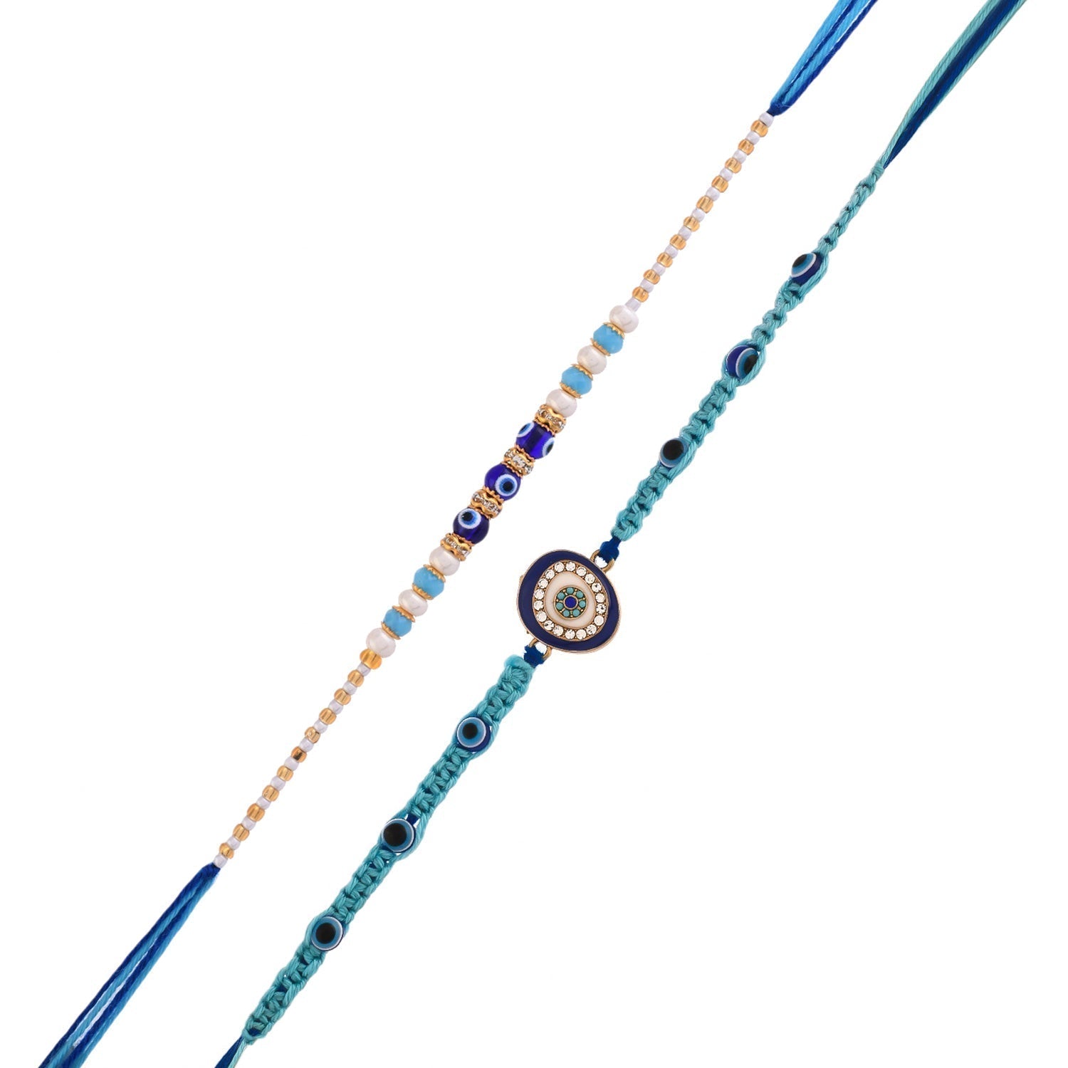 trueBrowns X Voylla Pack Of 2 Evil Eye Charms Men's Rakhis | Swadesiicart