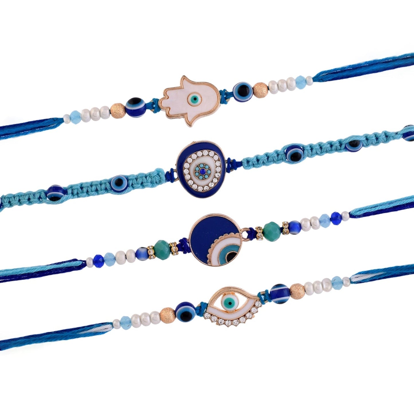 trueBrowns X Voylla Pack Of 4 Evil Eye Charms Men's Rakhis | Swadesiicart