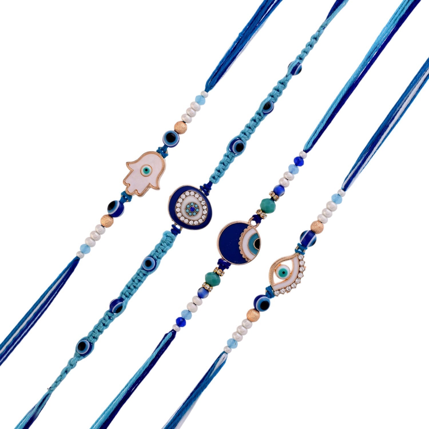 trueBrowns X Voylla Pack Of 4 Evil Eye Charms Men's Rakhis | Swadesiicart