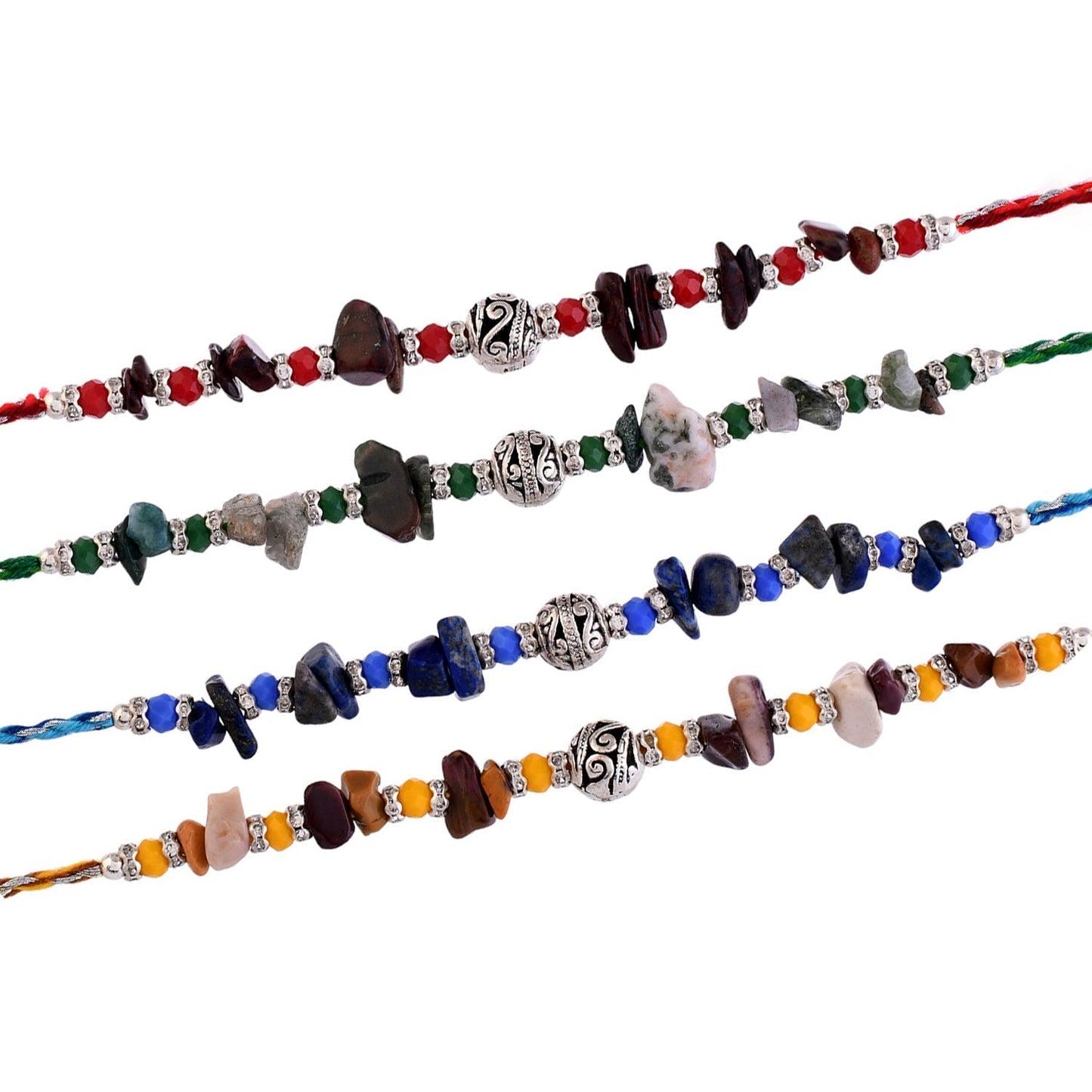 trueBrowns X Voylla Pack Of 4 Men's Beaded Colourful Rakhis | Swadesiicart