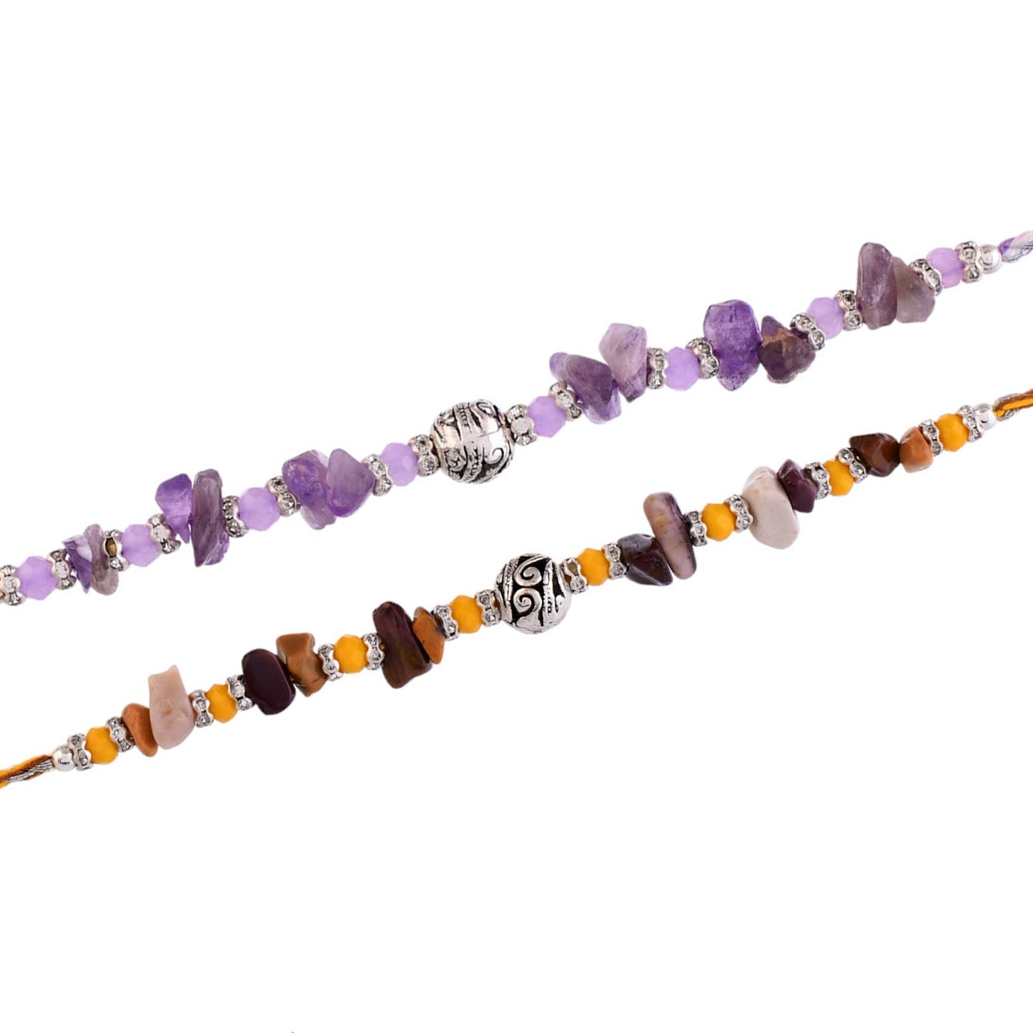 trueBrowns X Voylla Pack Of 2 Men's Beaded Colourful Rakhis | Swadesiicart