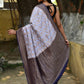 Joban Fashion Pastel Blue Crepe Chiffon Pure Handloom Banarasi Silk Saree | Swadesiicart