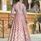 Wedding Designer PaleMauve Soft Dola Silk Anarkali suit with Dupatta - Samanta - Swadesiicart