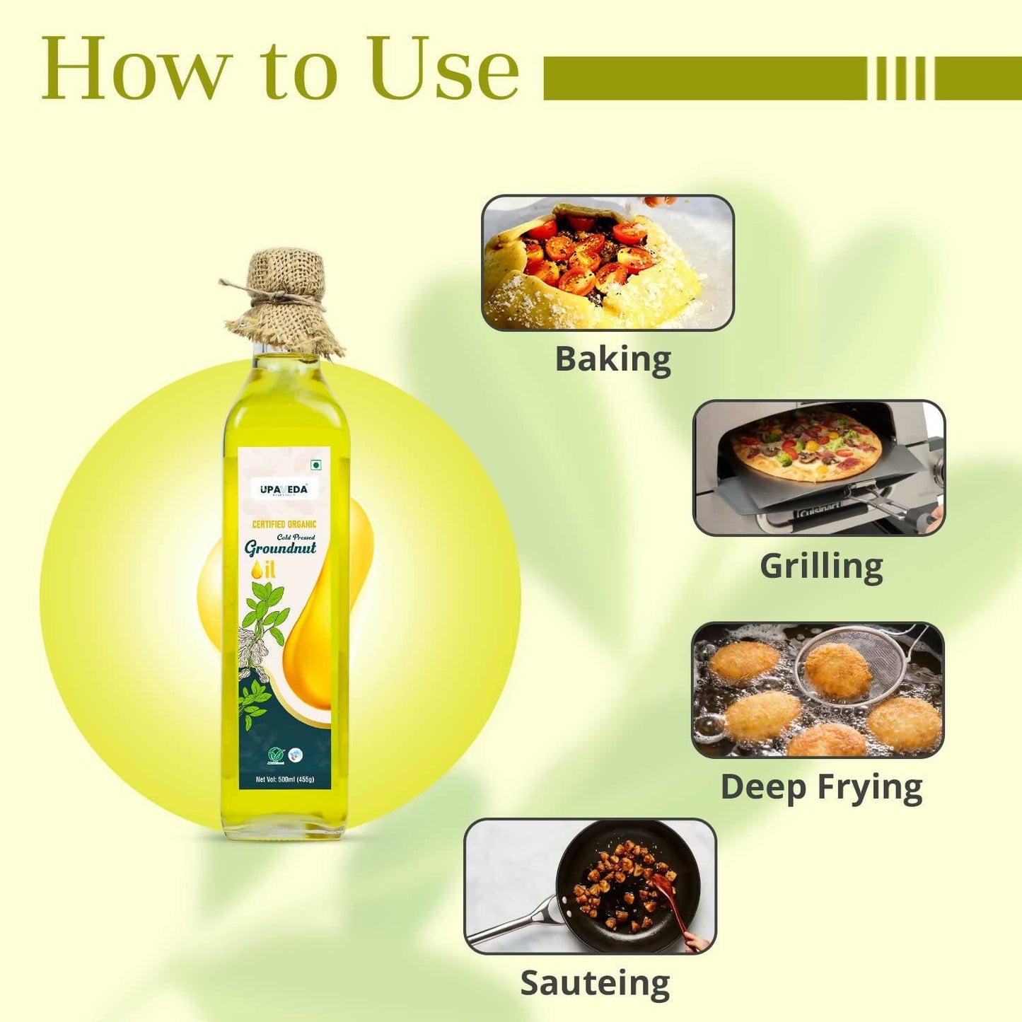 Upaveda Organic Cold Pressed Groundnut Oil | Swadesiicart