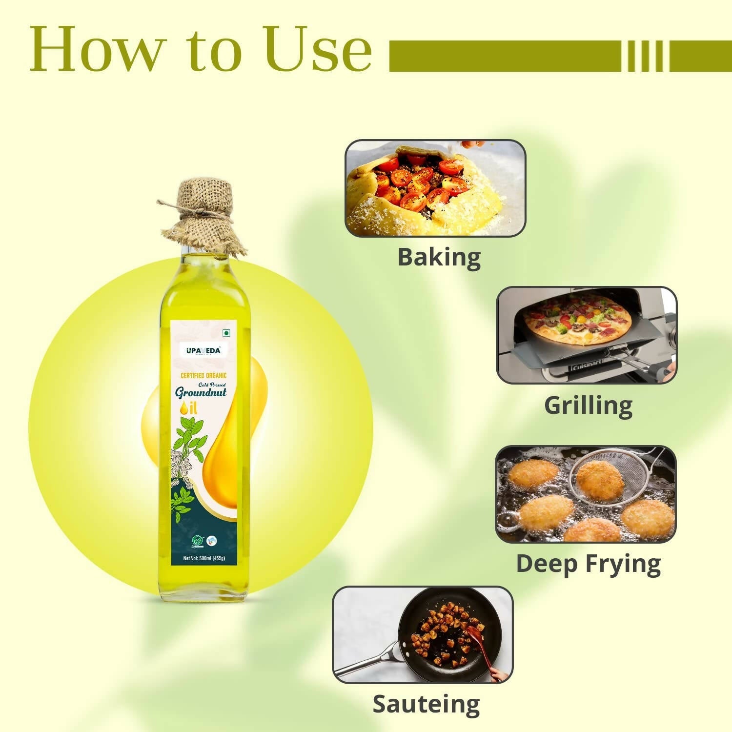 Upaveda Organic Cold Pressed Groundnut Oil | Swadesiicart