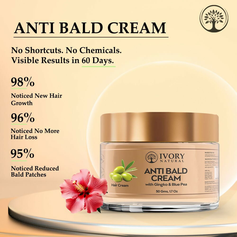 Ivory Natural Bald Cream For Hair For Stimulate Growth Of Hair, Avoid Thinning | Swadesiicart