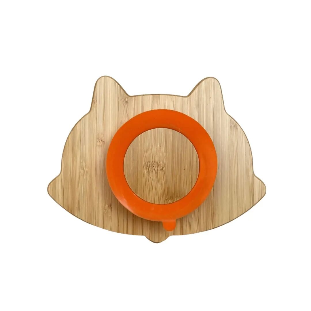 Littlecherrymom Fox Bamboo Suction Plate (With Fork And Spoon) | Swadesiicart