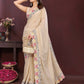 Ai Fashion Peach Soft Star Georgette Embroidery Party Wear Saree