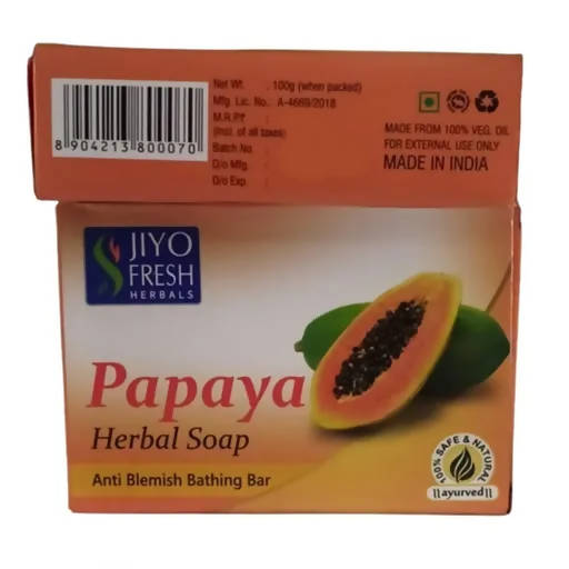 New Shama Jiyo Fresh Papaya Herbal Soap - Swadesiicart