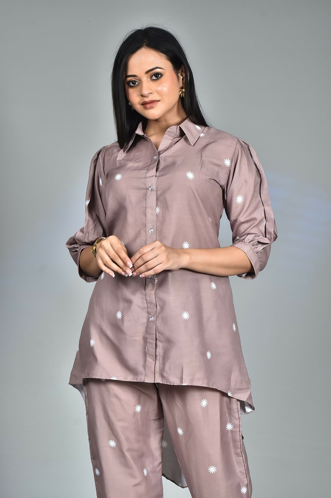 Morchari Digital Print Semi Muslin Co-Ord Set Top & Trouser-Multicolor - Swadesiicart