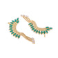 Nuyug 22K Gold Plated Faux Emerald Studded Contemporary Ear Cuff Earrings | Swadesiicart