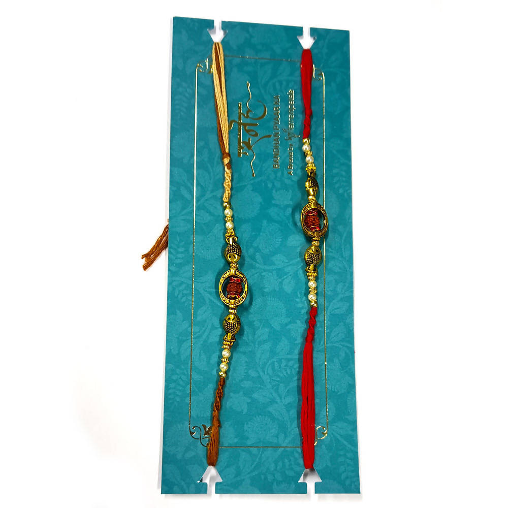 Fancy Rudraksha Rakhi Combo