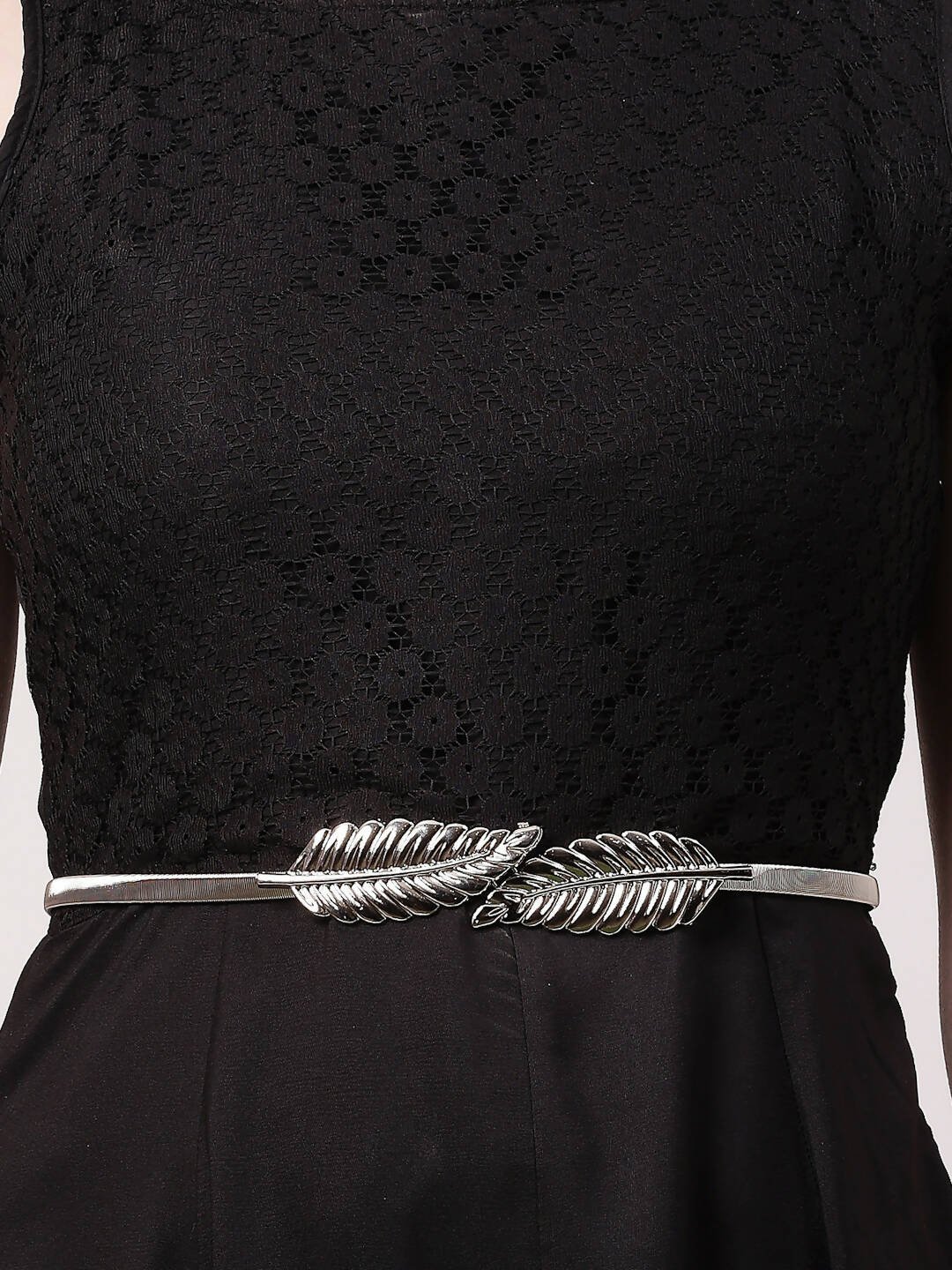 NVR Women Circular Silver Plated Stretchable Metal Belt | Swadesiicart