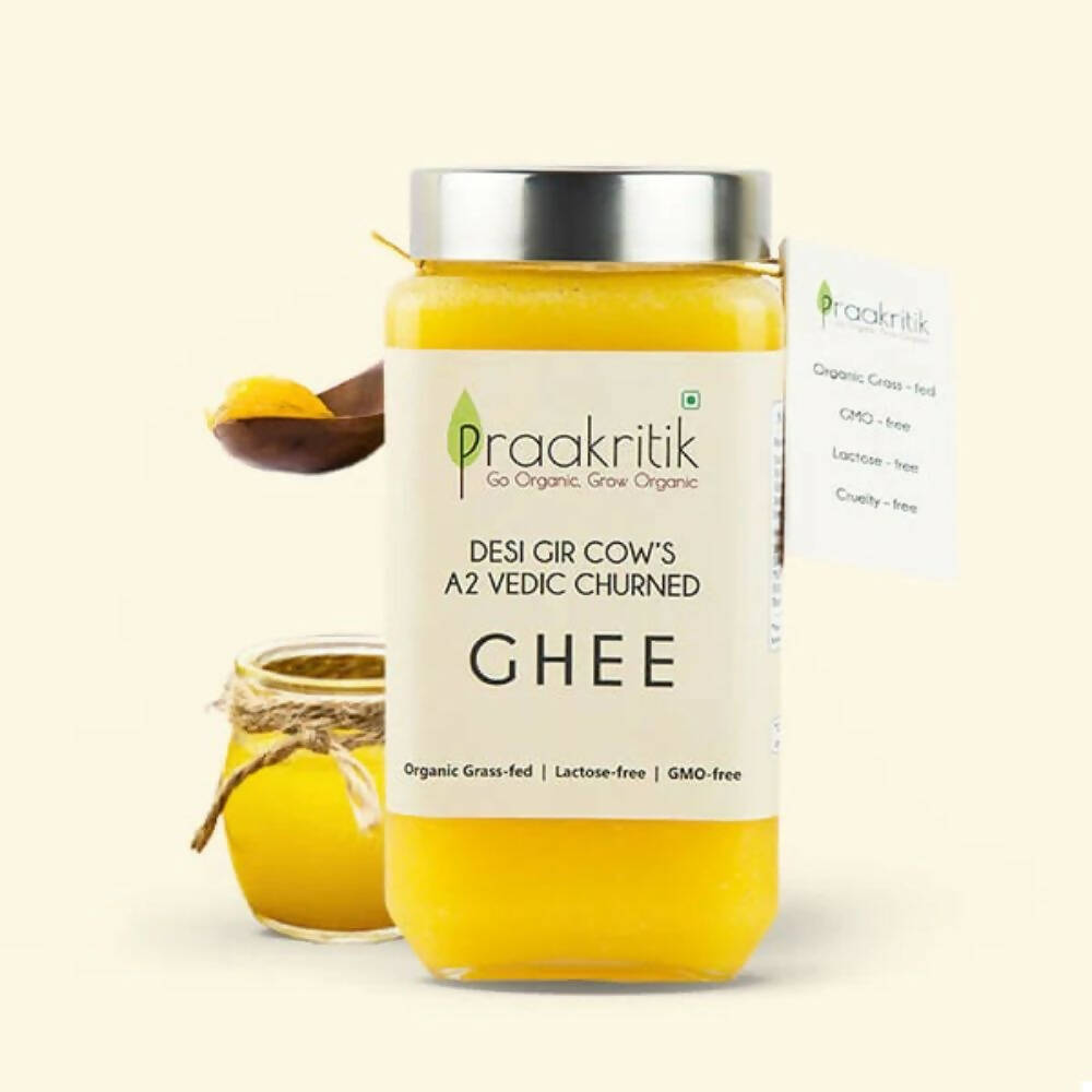 Praakritik Natural Desi Gir Cow A2 Ghee | Organic Grassfed - Vegetarian GMO Free Lactose Free - Cow Ghee - Swadesiicart