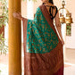 Joban Fashion Teal Green Crepe Chiffon Pure Handloom Banarasi Silk Saree | Swadesiicart