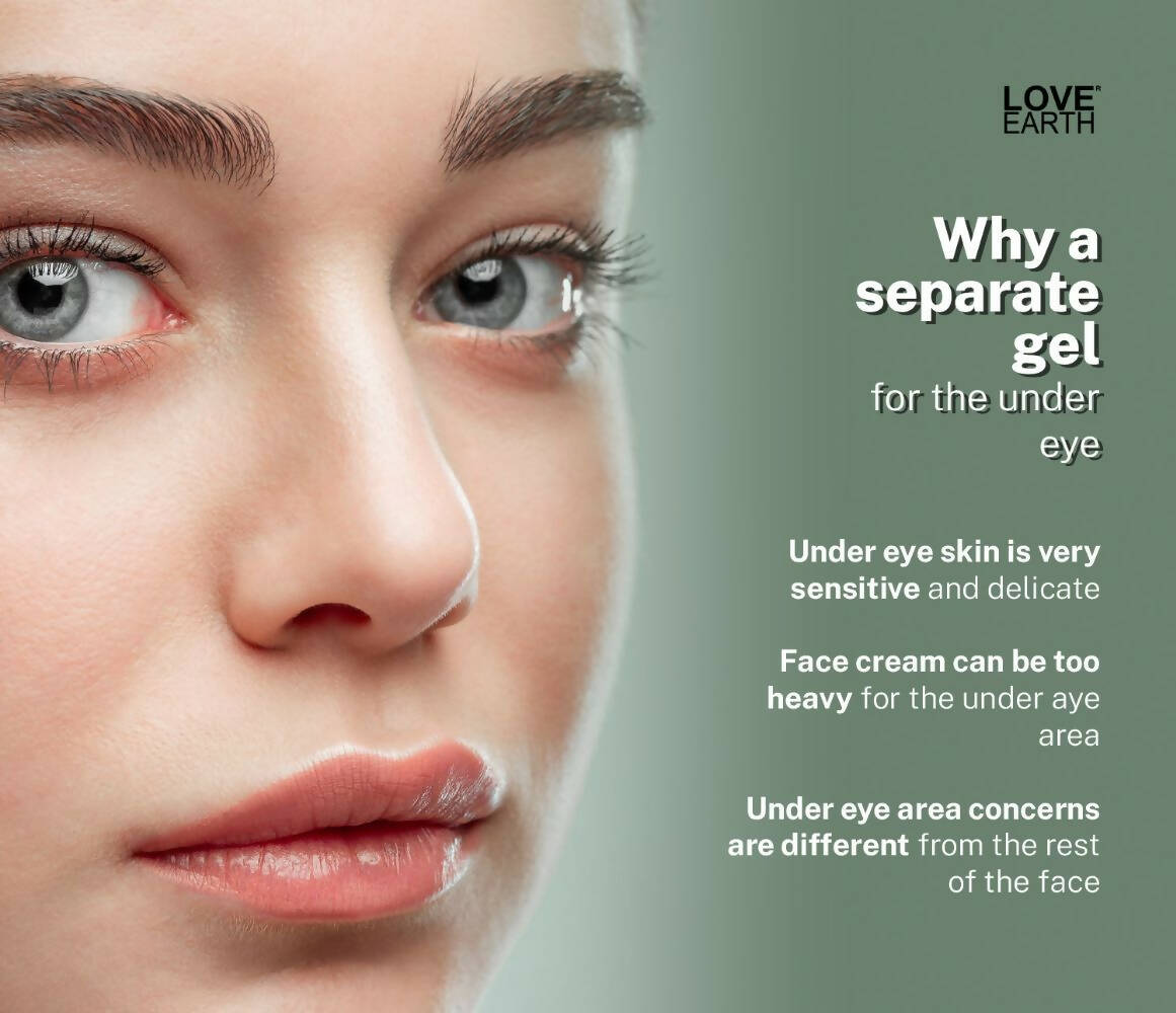Love Earth Under Eye Gel - Aloe Vera & Cucumber - Swadesiicart