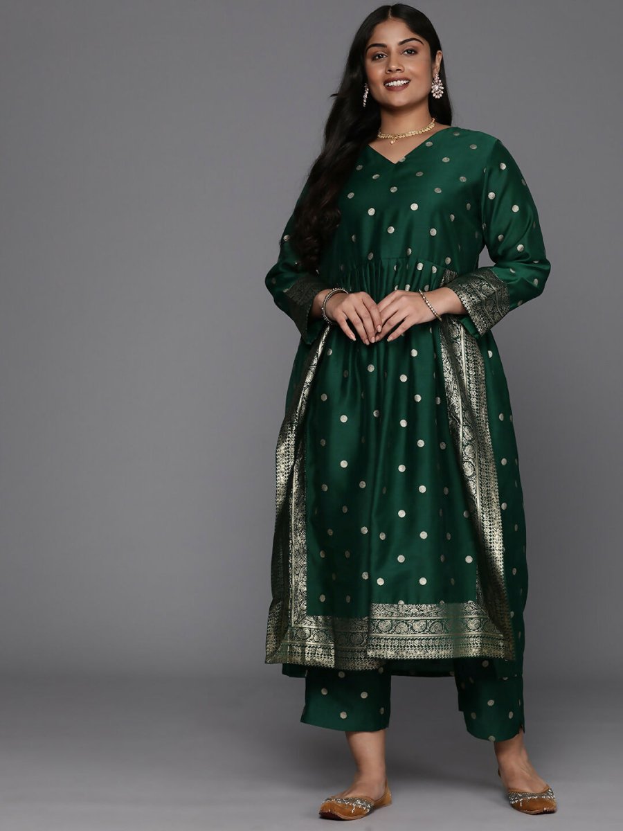 Ahalyaa Women's Traditional wear Kurta Set - Green | Swadesiicart