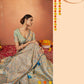Blue Tusser Satin Silk Woven Design Saree With Unstitched Blouse Piece - Norita Royal Pradha