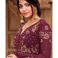 Myra Maroon heavy Georgette Koti Style Embroidered Sharara Suit | Swadesiicart