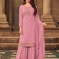 Myra Pink heavy Georgette Embroidered Sharara Suit | Swadesiicart